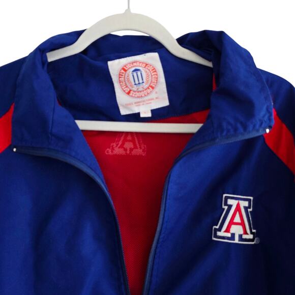 Vintage University of Arizona Windbreaker Jacket Blue Red Embroidered Logo Large - Picture 4 of 5